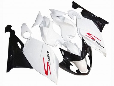 Cheap 2005-2010 BMW K1200S Motorcycle Fairings - White Glossy Black
