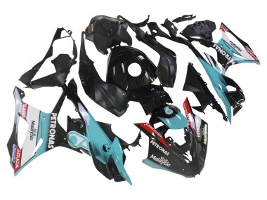 Cheap 2023-2024 BMW S1000RR Motorcycle Fairings - Light Blue Matte Black Petronas