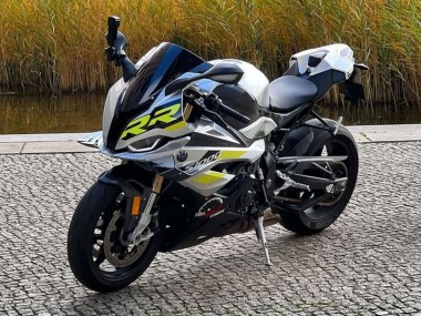 Cheap 2023-2024 BMW S1000RR Motorcycle Fairings - Silver Yellow Carbon Fiber