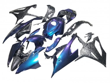 Cheap 2019-2022 BMW S1000RR Motorcycle Fairings - Gradient Blue Purple Forged Carbon Fiber