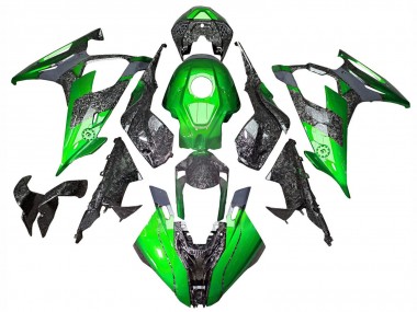 Cheap 2019-2022 BMW S1000RR Motorcycle Fairings - Green Forged Carbon Fiber