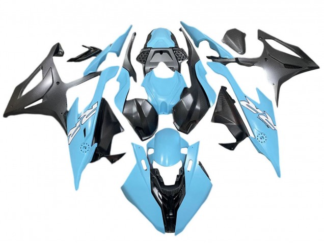 2019-2022 BMW S1000RR Motorcycle Fairings - Blue Matte Black White