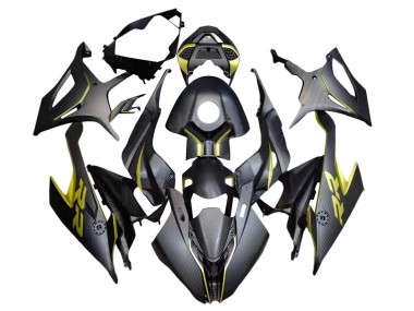 Cheap 2019-2022 BMW S1000RR Motorcycle Fairings - Black Yellow Carbon Fiber