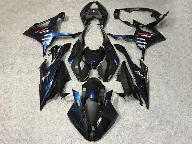 2019-2022 BMW S1000RR Motorcycle Fairings - Black Dark Blue