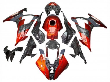 Cheap 2019-2022 BMW S1000RR Motorcycle Fairings - Dark Orange Forged Carbon Fiber