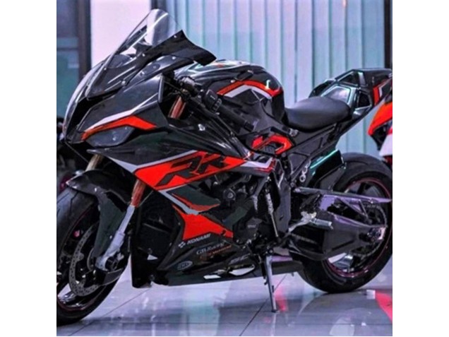 2019-2022 BMW S1000RR Motorcycle Fairings - Black Dark Red