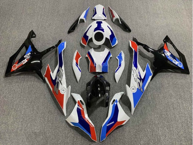 2019-2022 BMW S1000RR Motorcycle Fairing - White Blue Red
