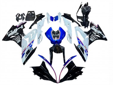 Cheap 2017-2018 BMW S1000RR Motorcycle Fairing - White Blue Glossy Black