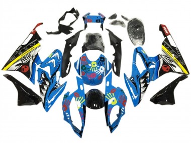 Cheap 2017-2018 BMW S1000RR Motorcycle Fairings - Blue Yellow Black Shark