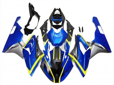 Cheap 2017-2018 BMW S1000RR Motorcycle Fairings - Silver Blue Yellow