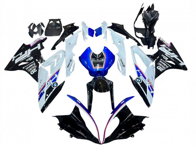 2015-2016 BMW S1000RR Motorcycle Fairing Kits - White Blue Glossy Black