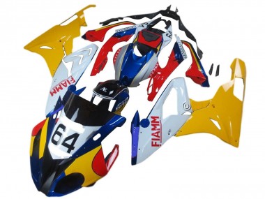 Cheap 2015-2016 BMW S1000RR Motorcycle Fairings - Yellow White Blue Fiamm 64