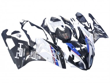 Cheap 2015-2016 BMW S1000RR Motorcycle Fairings - White Blue Black Carbon Fiber