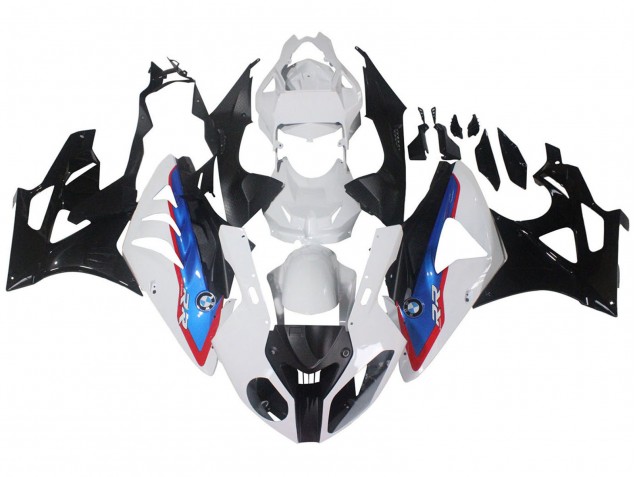 2009-2014 BMW S1000RR Motorcycle Fairings - White Red Blue Glossy Black HP Becker Carbon