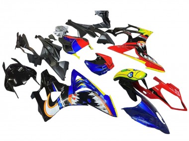 Cheap 2009-2014 BMW S1000RR Motorcycle Fairings - Red Blue Yellow Shark