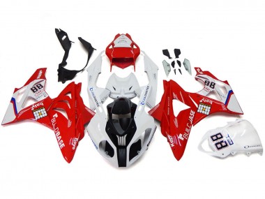 Cheap 2009-2014 BMW S1000RR Motorcycle Fairings - White Red