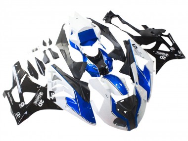 Cheap 2009-2014 BMW S1000RR Motorcycle Fairings - White Blue Glossy Black Castrol