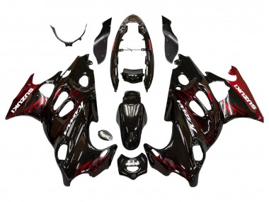 Cheap 2004-2006 Suzuki GSX600F/GSX750F Motorcycle Fairings - Glossy Black Red Flame
