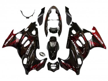 Cheap 2004-2006 Suzuki GSX600F/GSX750F Motorcycle Fairings - Glossy Black Red Flame