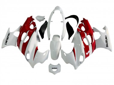 Cheap 2004-2006 Suzuki GSX600F/GSX750F Motorcycle Fairings - White Red