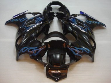 Cheap 2004-2006 Suzuki GSX600F/GSX750F Motorcycle Fairings - Glossy Black Blue Flame
