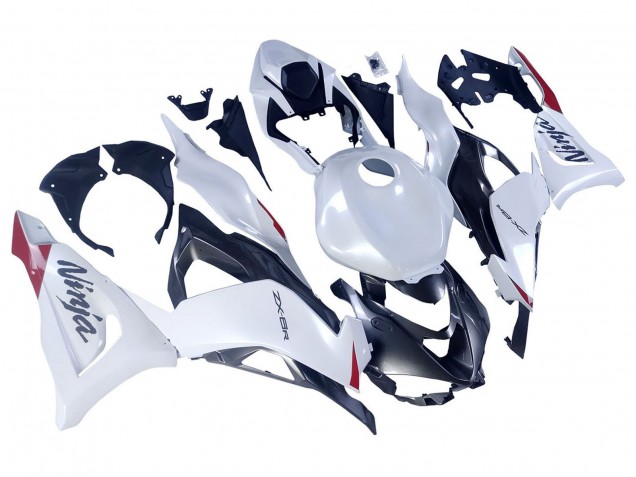 2023-2025 Kawasaki ZX6R Motorcycle Fairings - Pearl White Black Red