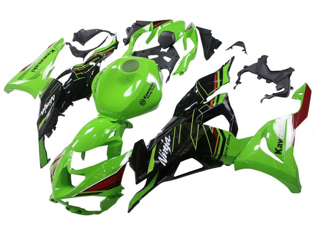 2023-2025 Kawasaki ZX6R Motorcycle Fairings - Green Black
