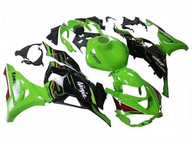 2023-2025 Kawasaki ZX6R Motorcycle Fairings - Green Black