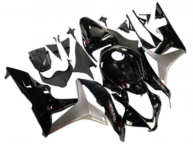 2007-2008 Honda CBR600RR Motorcycle Fairing Kits - Silver Glossy Black