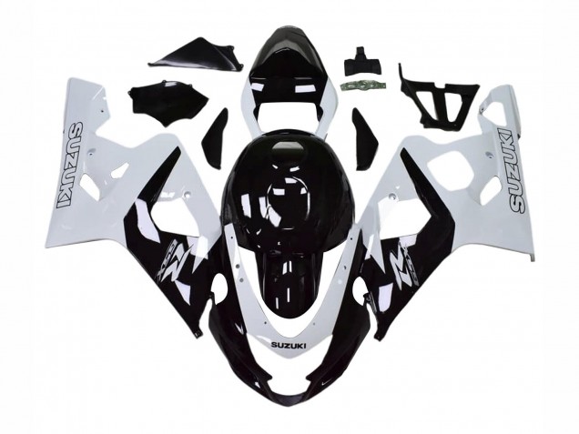 2004-2005 Suzuki GSXR 600 / GSXR 750 Motorcycle Fairings - White Black