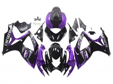 Cheap 2006-2007 Suzuki GSXR 600 / GSXR 750 Motorcycle Fairing Kits - Purple Glossy Black