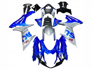 Cheap 2011-2024 Suzuki GSXR 600 / GSXR 750 Motorcycle Fairings - Blue Silver Ecstar