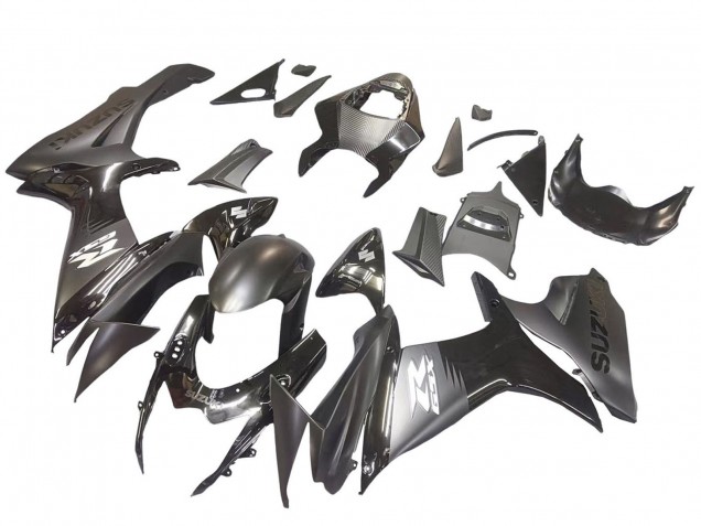 2011-2024 Suzuki GSXR 600 / GSXR 750 Motorcycle Fairings - Matte Black Glossy Black White Decal