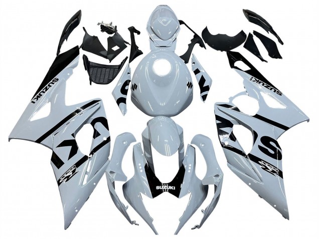 2005-2006 Suzuki GSXR 1000 Motorcycle Fairings - White Black