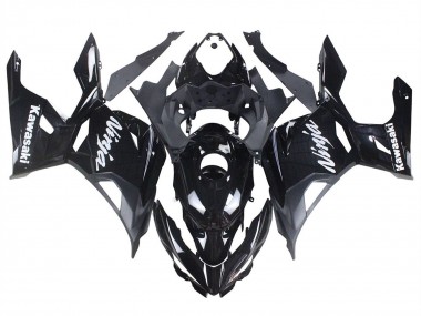 Cheap 2018-2024 Kawasaki Ninja 400 Motorcycle Fairings - Glossy Black Matte Black White Decals