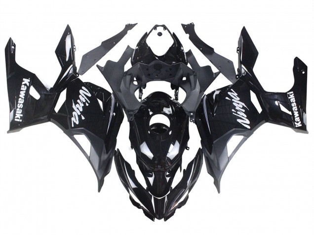 2018-2024 Kawasaki Ninja 400 Motorcycle Fairings - Glossy Black Matte Black White Decals