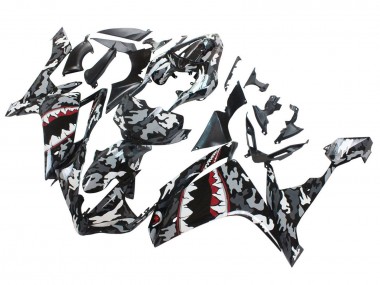 Cheap 2007-2008 Yamaha YZF 1000 R1 Motorcycle Fairings - Grey White Camouflage Shark