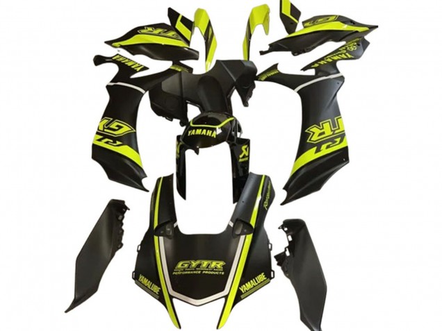 2020-2025 Yamaha YZF 1000 R1 Motorcycle Fairings - Glossy Black Fluorescent Yellow
