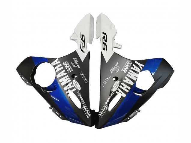 2006-2009 Yamaha YZF R6S Motorcycle Fairings - Blue White Glossy Black Yamalube