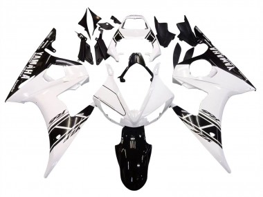 Cheap 2003-2004 Yamaha YZF R6 Motorcycle Fairing - White Glossy Black