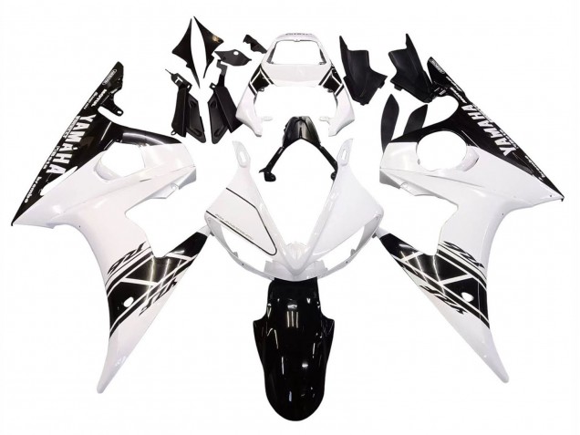 2006-2009 Yamaha YZF R6S Motorcycle Fairings - White Glossy Black