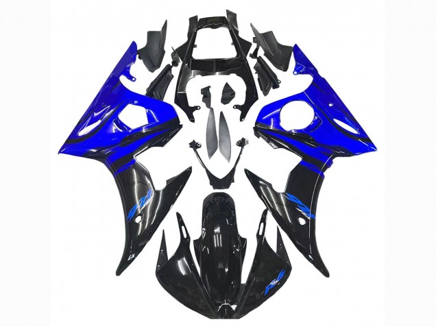 2006-2009 Yamaha YZF R6S Motorcycle Fairings - Blue Glossy Black