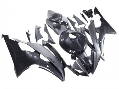 Cheap 2008-2016 Yamaha YZF 600 R6 Motorcycle Fairings - Grey Black Carbon Fiber Style