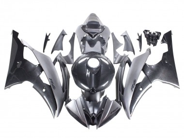 Cheap 2008-2016 Yamaha YZF 600 R6 Motorcycle Fairings - Grey Black Carbon Fiber Style