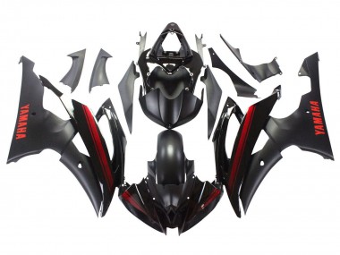 Cheap 2008-2016 Yamaha YZF 600 R6 Motorcycle Fairings - Glossy Black Matte Black Red Stripe