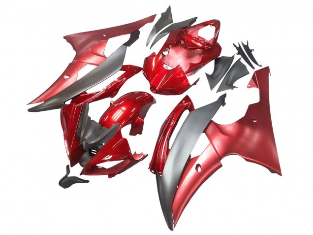 2008-2016 Yamaha YZF 600 R6 Motorcycle Fairings - Red Grey