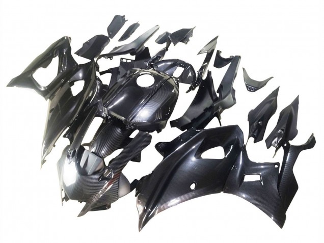 2021-2024 Yamaha YZF R7 Motorcycle Fairings - Black Carbon Fiber Carbon Fiber