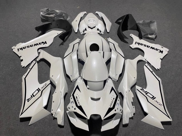 2021-2025 Kawasaki ZX10R Motorcycle Fairings - Pearl White Black