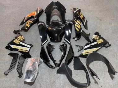 Cheap 2021-2025 Kawasaki ZX10R Motorcycle Fairings - Glossy Black Gold Elf Snow