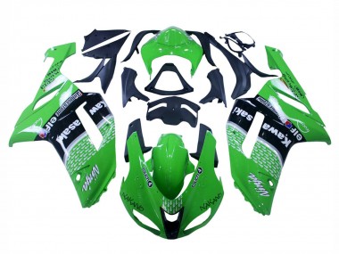 Cheap 2007-2008 Kawasaki ZX6R Motorcycle Fairings - Green Black Ninja
